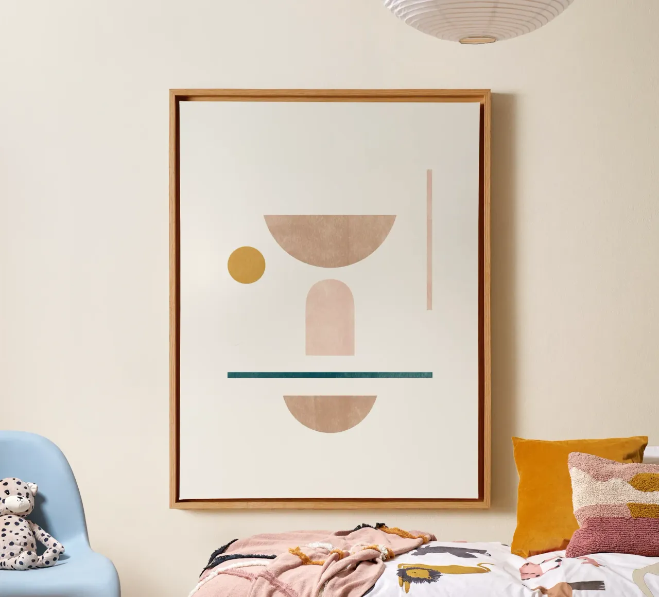 Modern Minimalist Geometric Art - Composition 2 canvas with Floater frame by kookiepixel