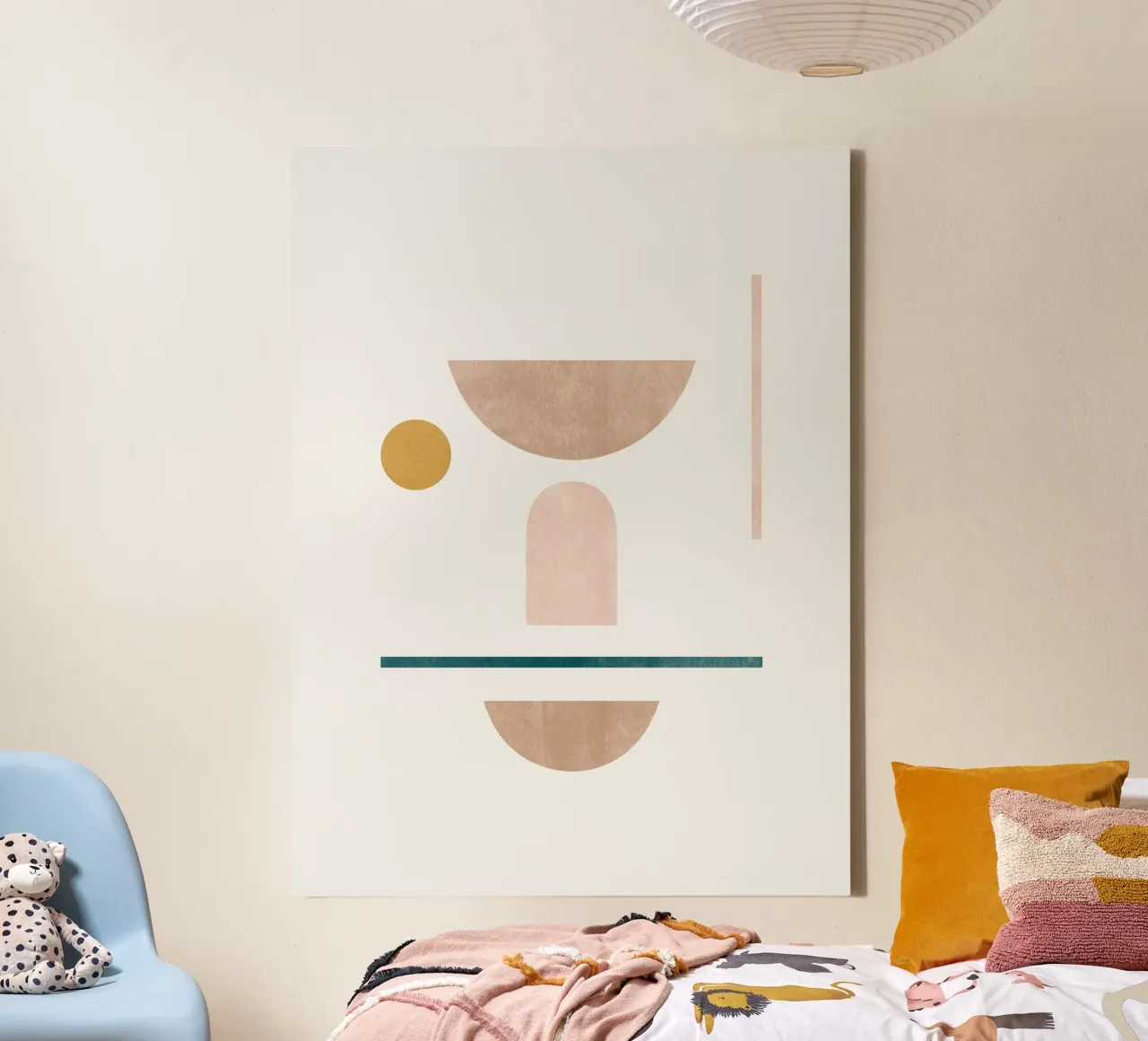 Modern Minimalist Geometric Art - Composition 2 canvas with Floater frame by kookiepixel
