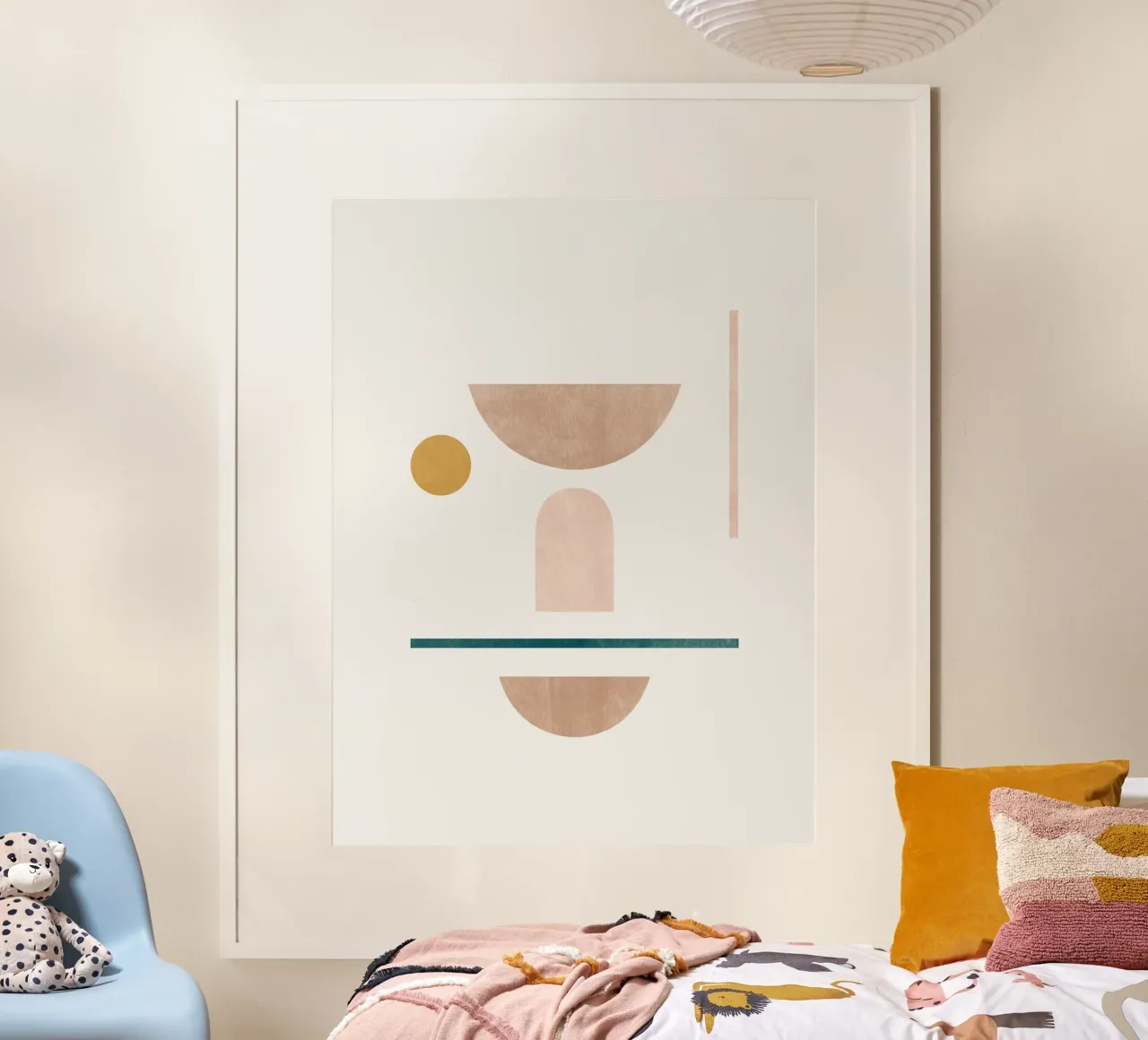 Arte geometrica moderna minimalista - Composizione 2 poster con telaio in alluminio da kookiepixel