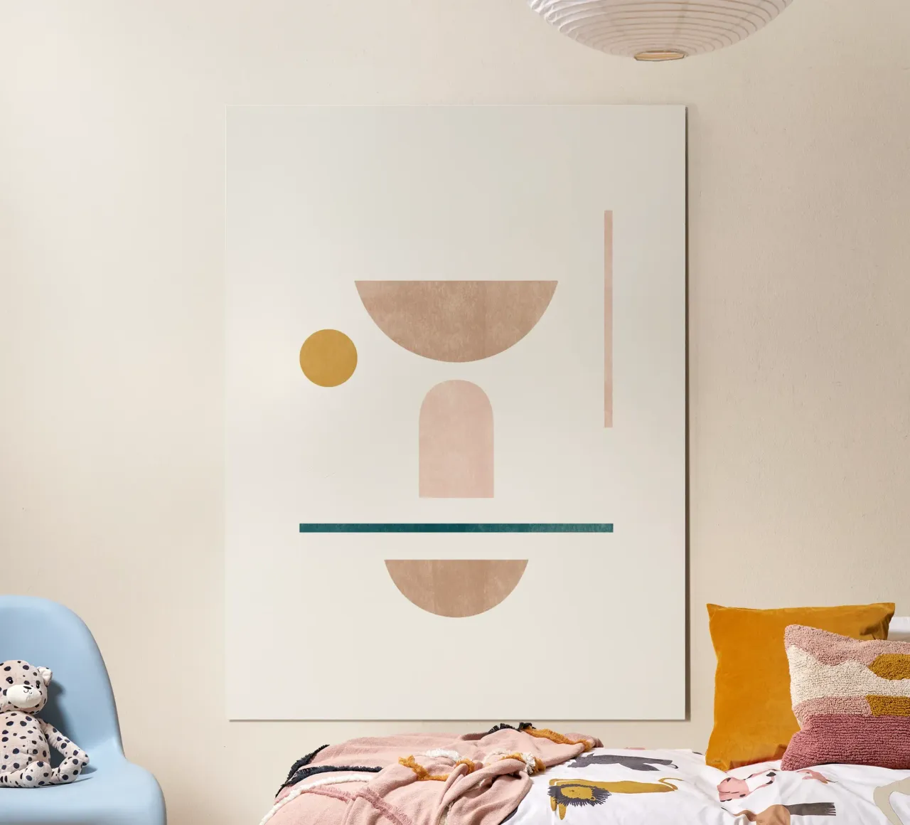 Arte geometrica moderna minimalista - Composizione 2 poster con telaio in alluminio da kookiepixel