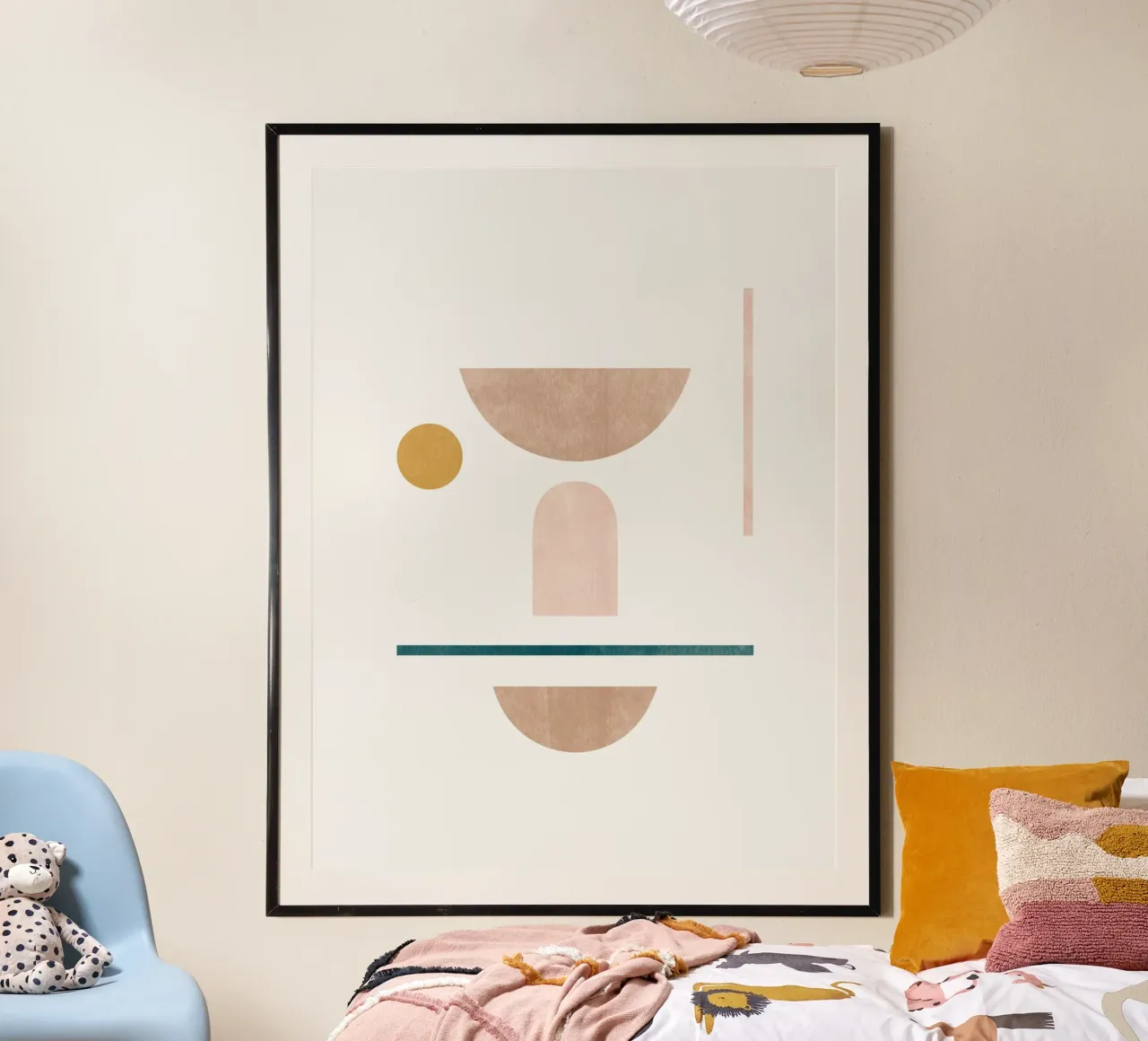 Arte geometrica moderna minimalista - Composizione 2 poster con telaio in alluminio da kookiepixel