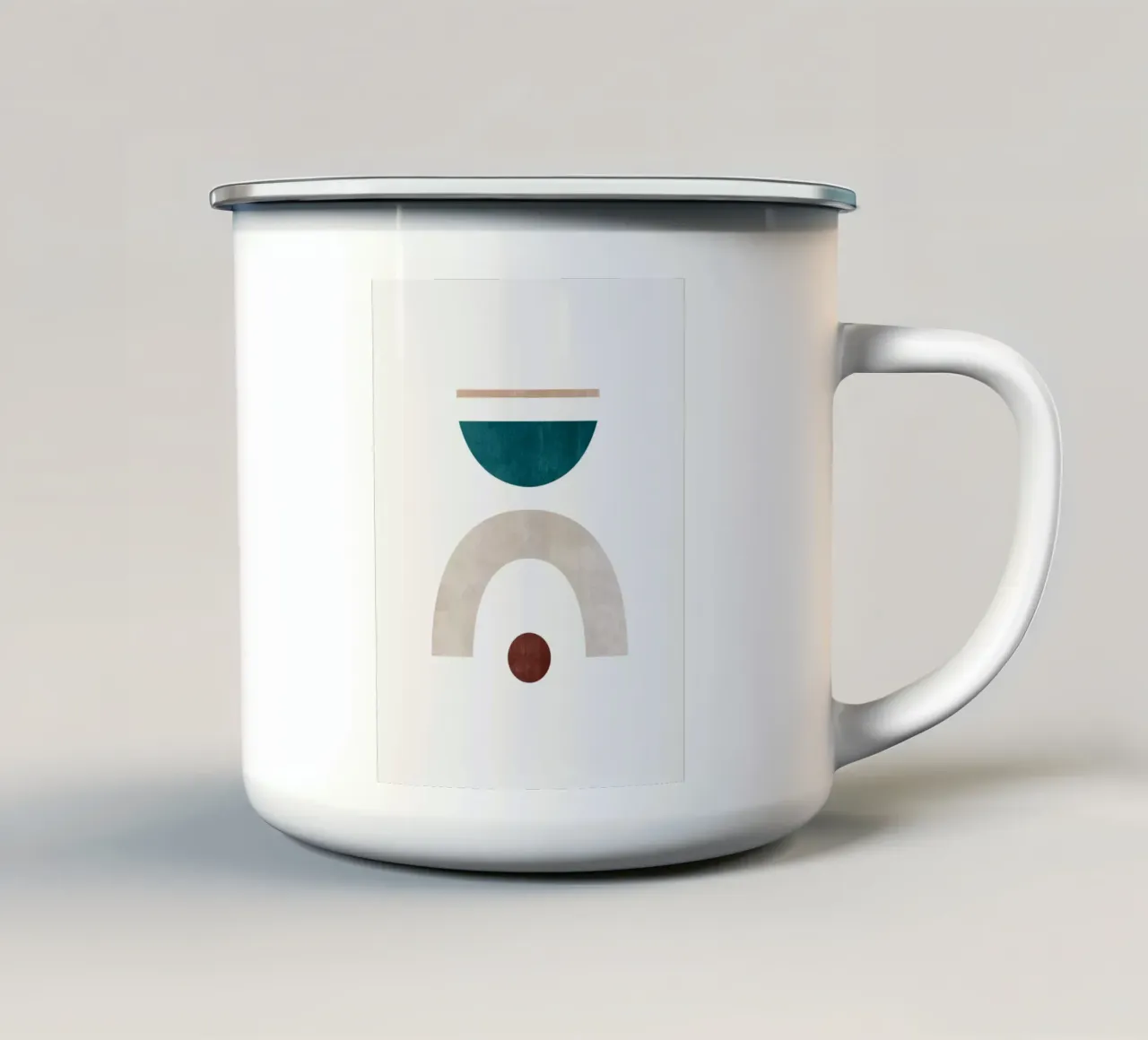 Stampa d'arte astratta minimale - Equilibrio geometrico tazza in smalto da kookiepixel