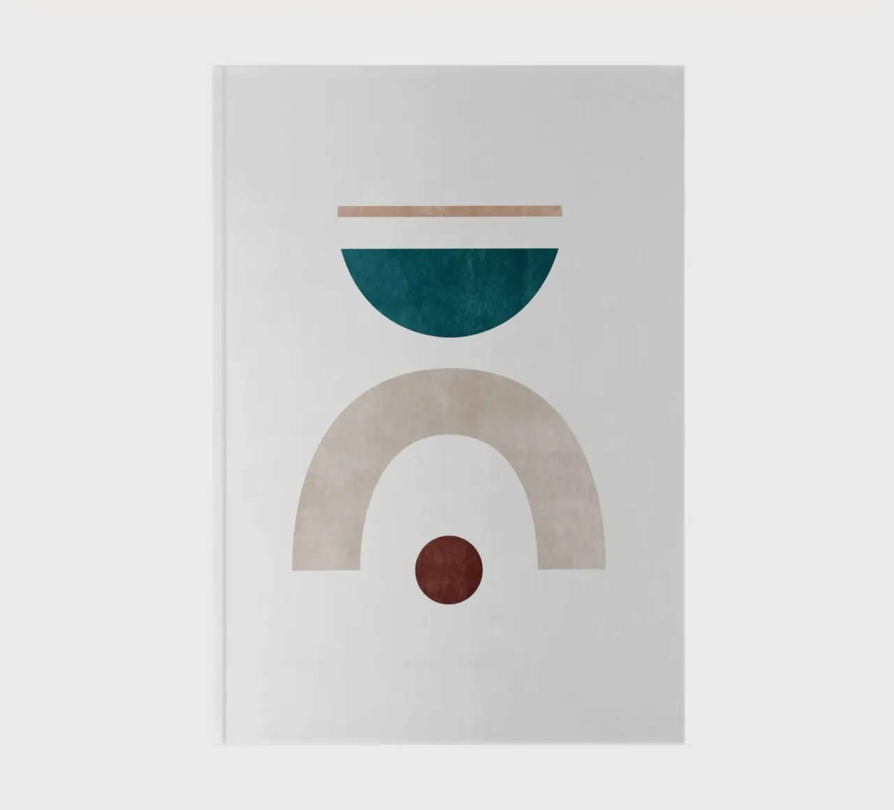 Minimal Abstract Art Print - Geometric Balance notebook by kookiepixel