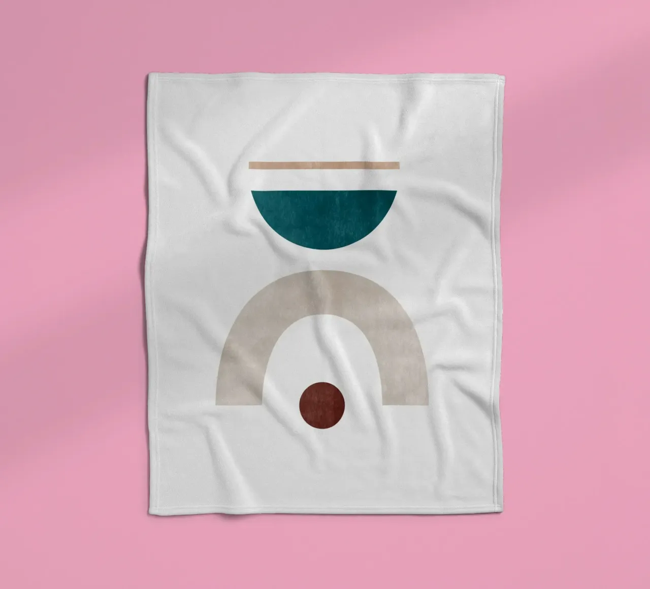 Minimal Abstract Art Print - Geometric Balance fleece blanket by kookiepixel
