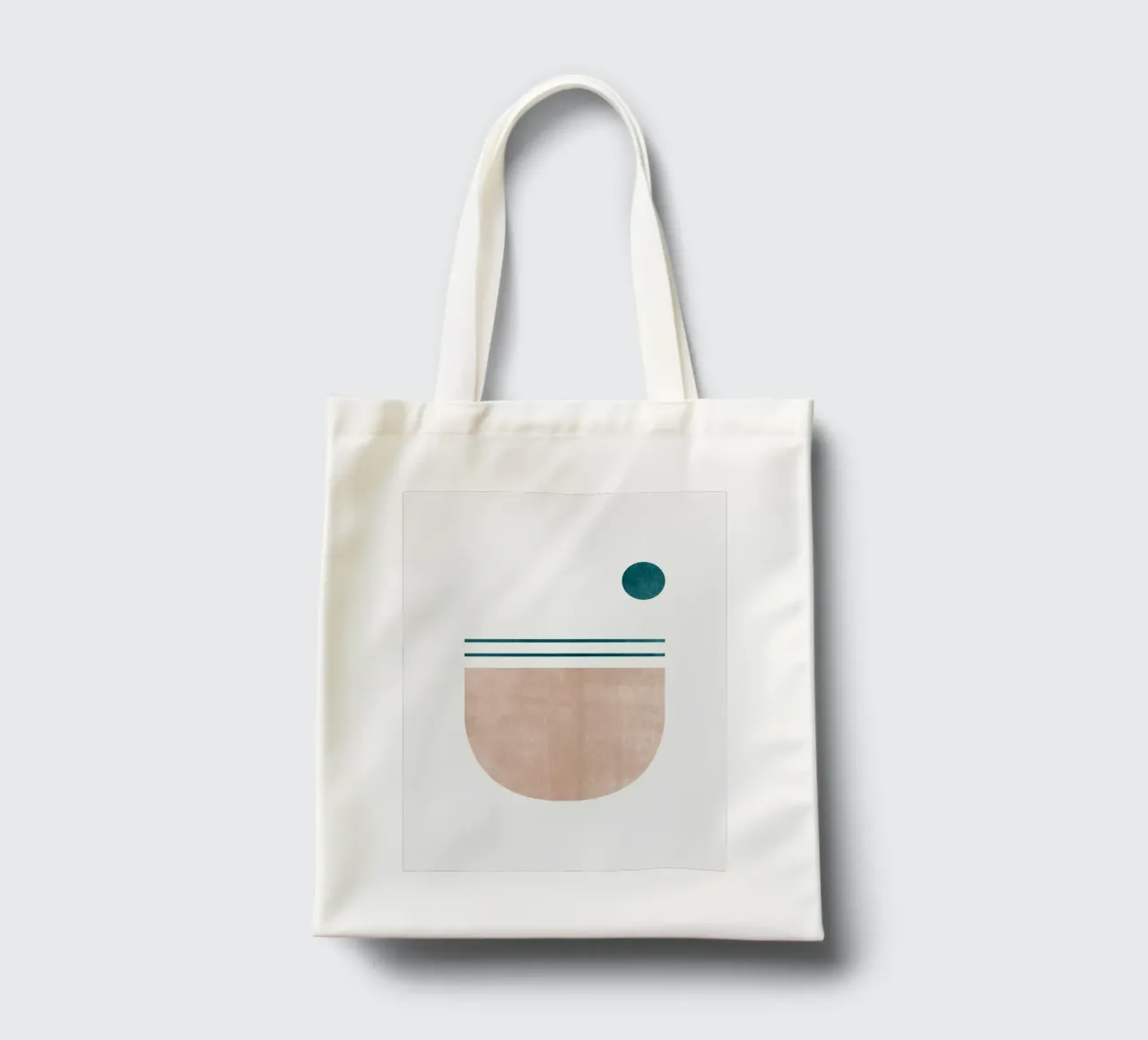 Stampa d'arte moderna minimale - Linee geometriche e toni della terra borsa in juta da kookiepixel