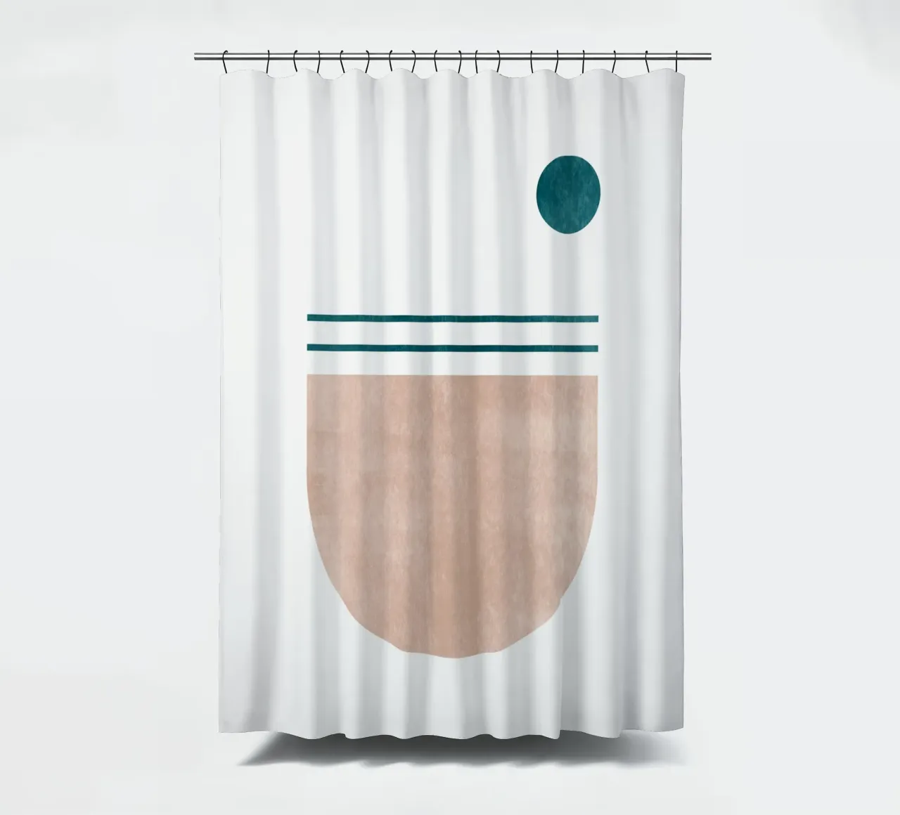 Stampa d'arte moderna minimale - Linee geometriche e toni della terra tenda da doccia da kookiepixel