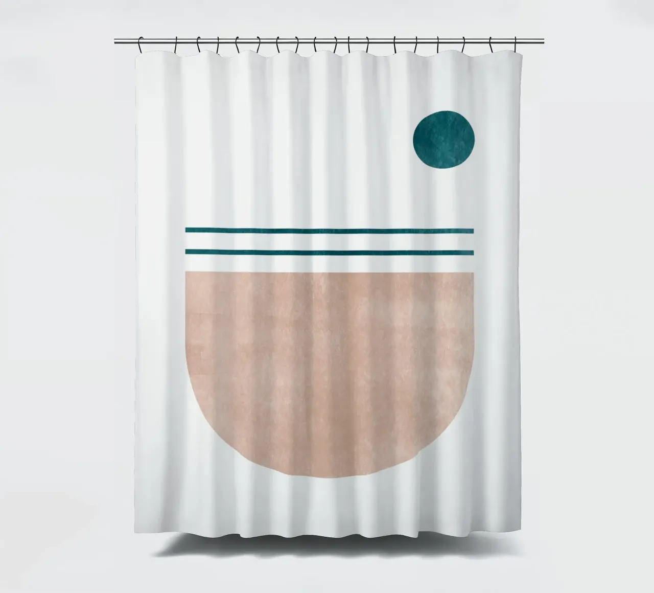 Stampa d'arte moderna minimale - Linee geometriche e toni della terra tenda da doccia da kookiepixel