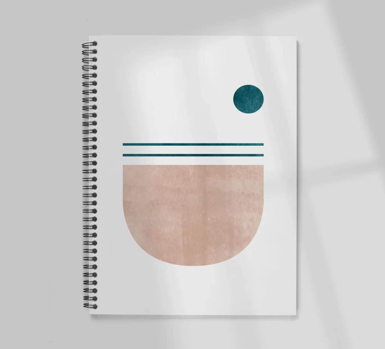 Modern Minimal Art Print - Geometric Lines and Earthy Tones spiral notebook by kookiepixel