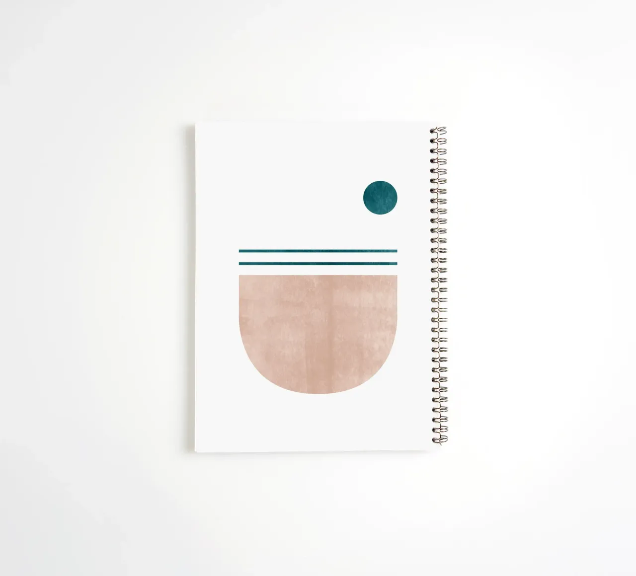 Modern Minimal Art Print - Geometric Lines and Earthy Tones spiral notebook by kookiepixel