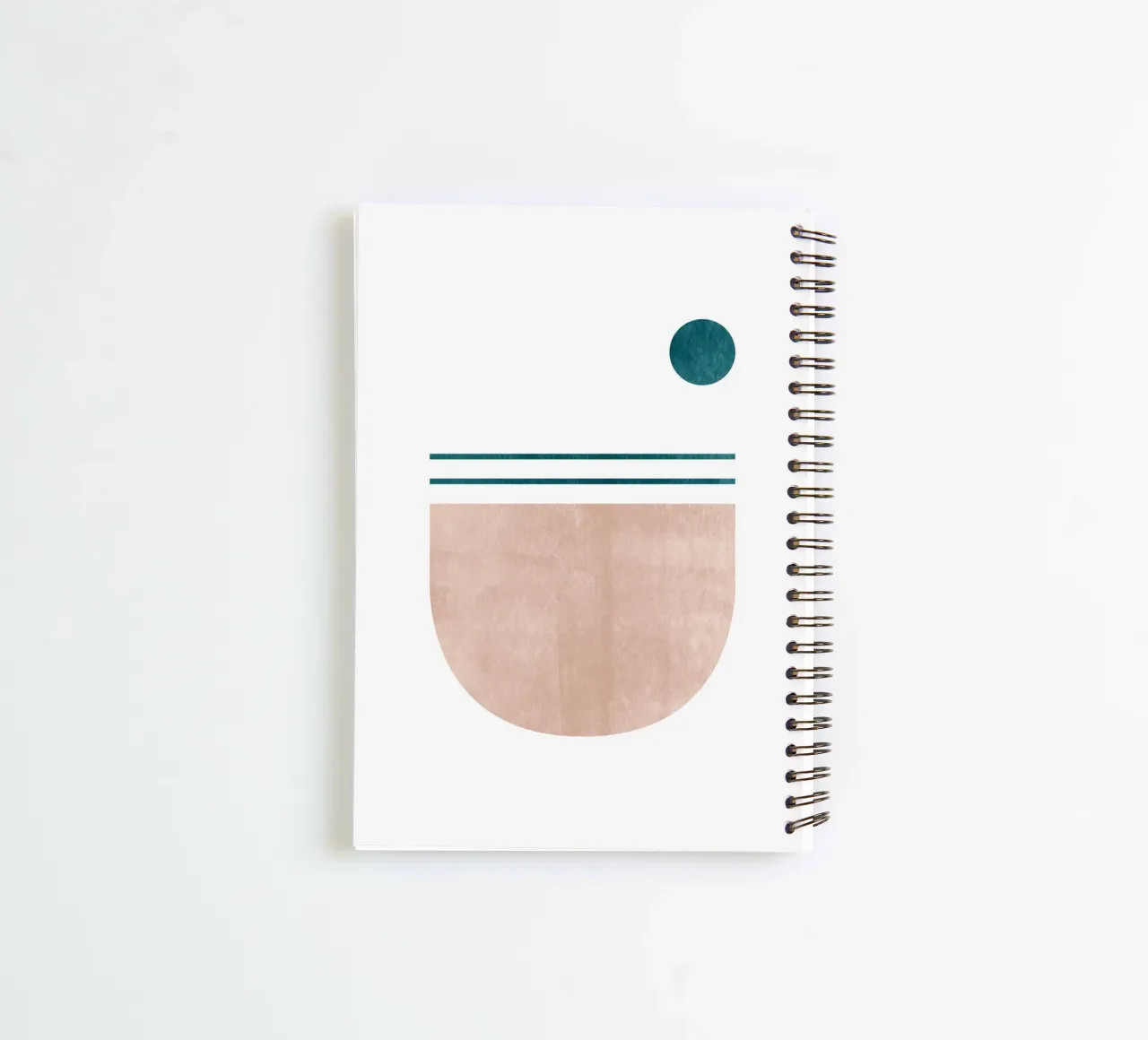 Modern Minimal Art Print - Geometric Lines and Earthy Tones spiral notebook by kookiepixel