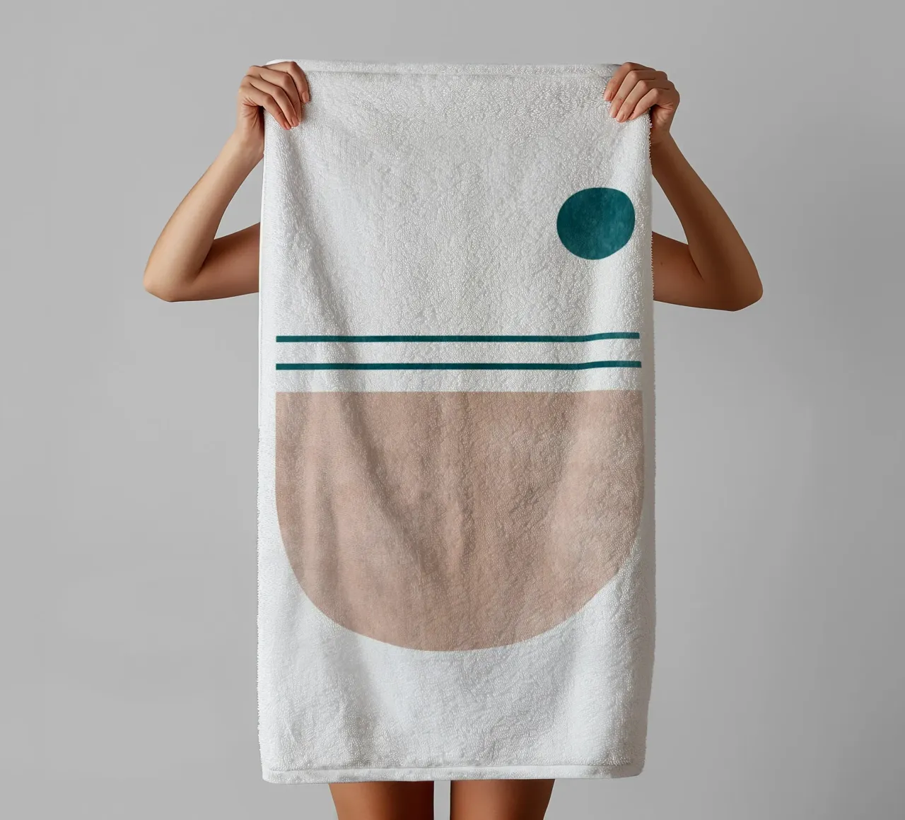 Stampa d'arte moderna minimale - Linee geometriche e toni della terra asciugamano da bagno da kookiepixel