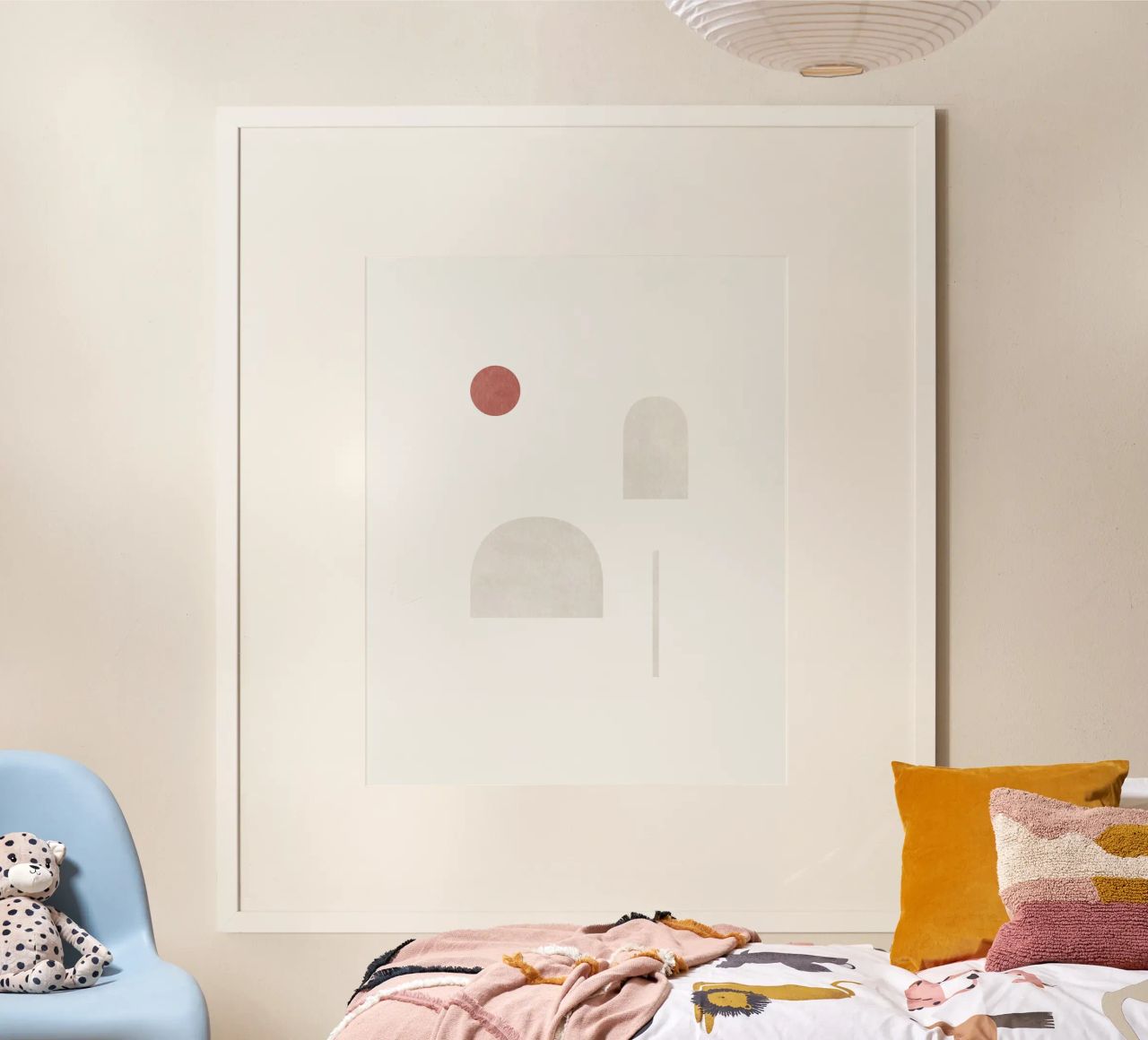 Formes abstraites minimales - Soleil en terre cuite poster de kookiepixel
