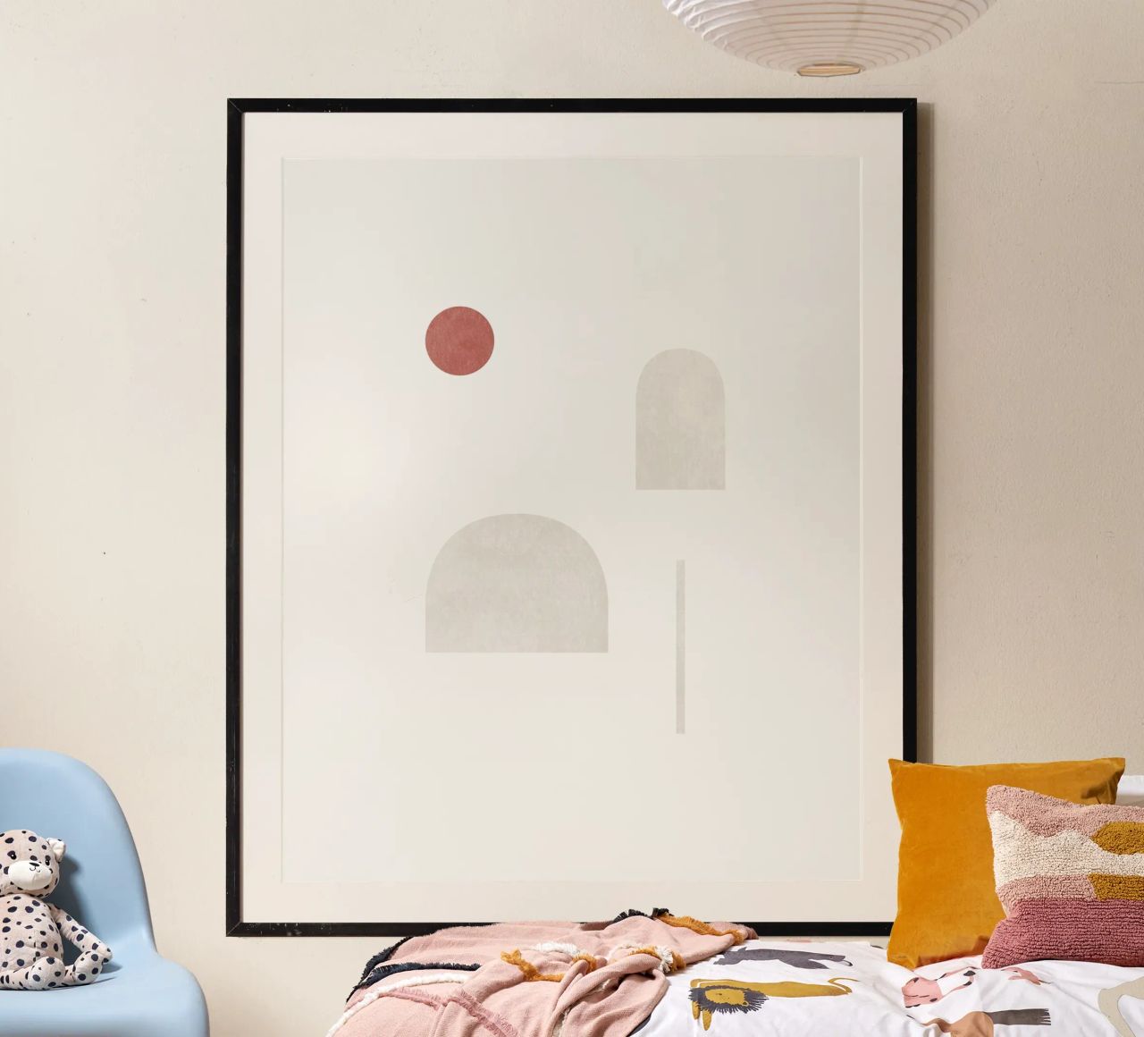 Formes abstraites minimales - Soleil en terre cuite poster de kookiepixel