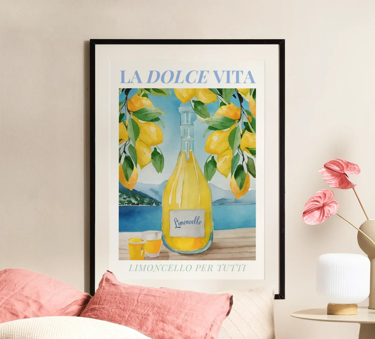 Limoncello Watercolor Illustration poster da TheCocktailClub