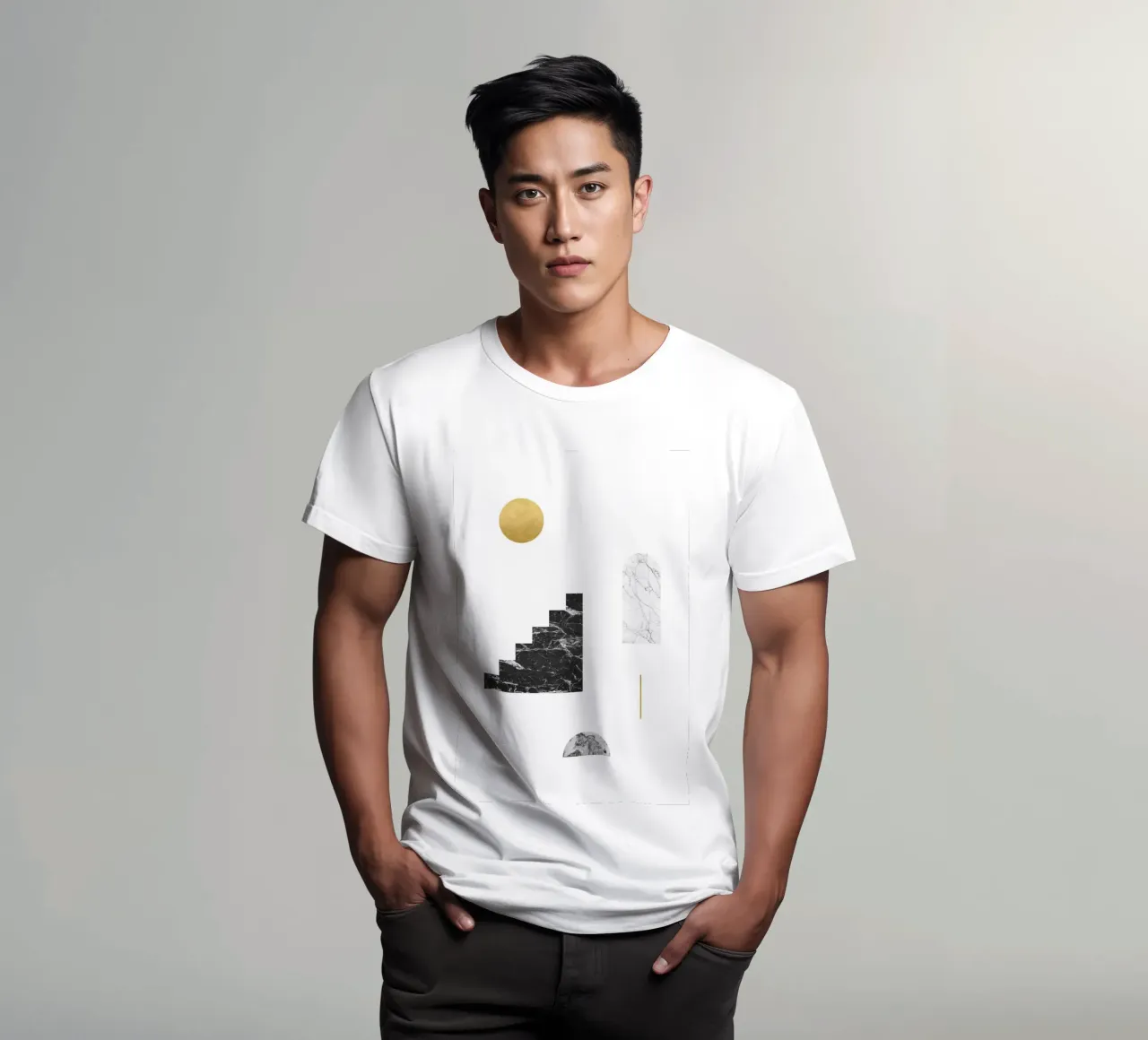 Sole d'oro e scale di marmo t-shirt da kookiepixel