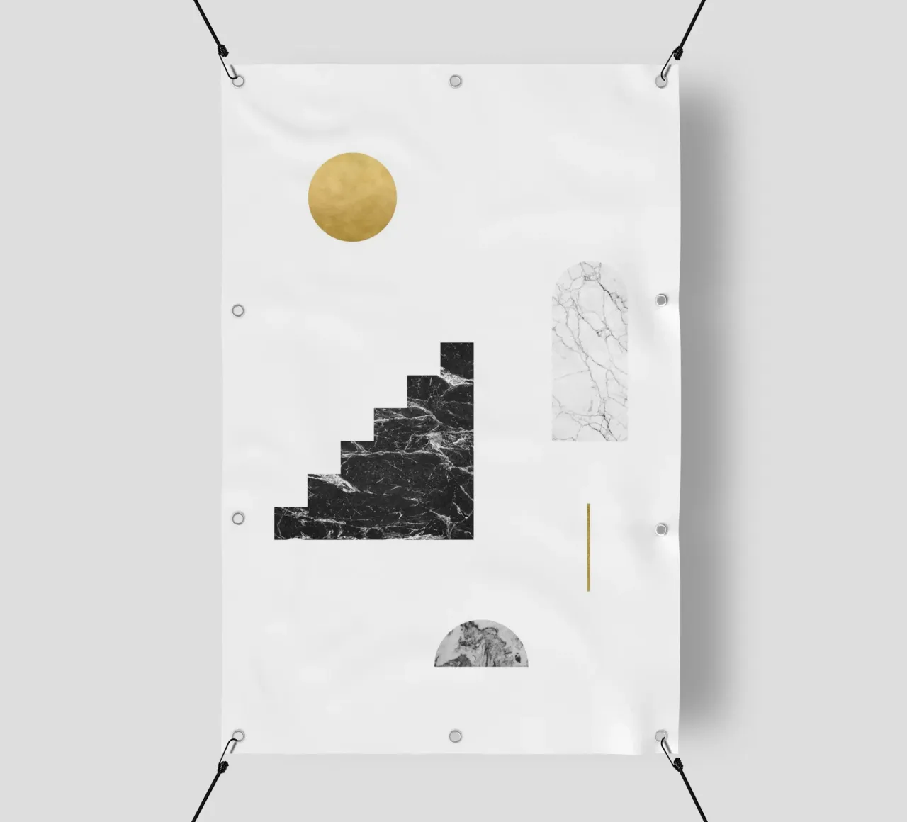 Sole d'oro e scale di marmo telo in pvc da kookiepixel