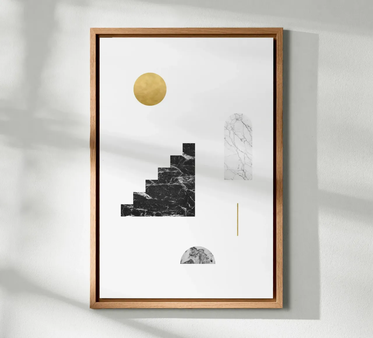 Sole d'oro e scale di marmo tela con Cornice a cassetta da kookiepixel