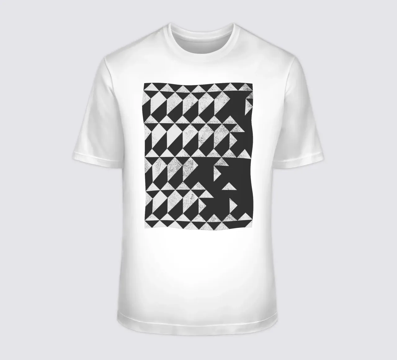 Decorazione da parete a triangolo astratto geometrico in bianco e nero t-shirt da kookiepixel