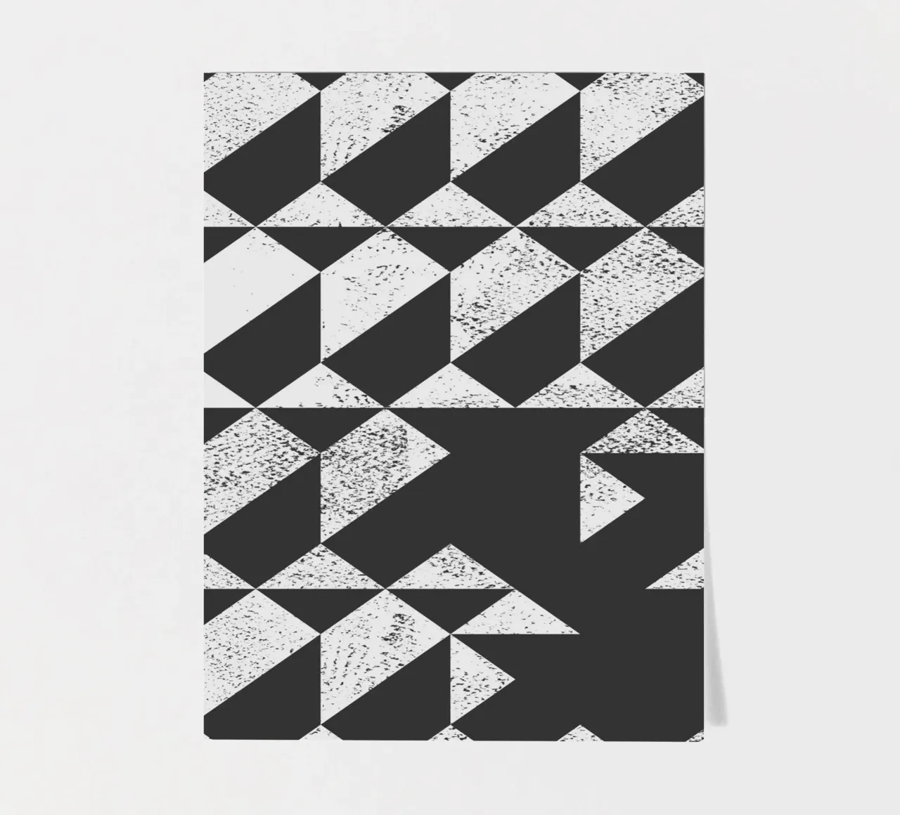 Black & White Geometric Abstract Triangle Wall Decor sticker sheet by kookiepixel