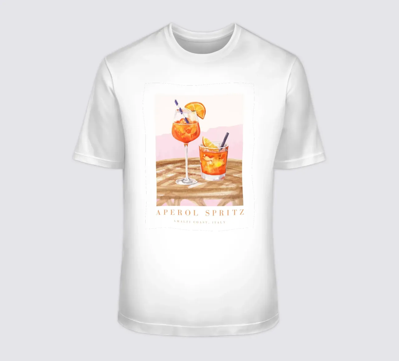 Aperol Spritz Rosa Illustrazione t-shirt da TheCocktailClub