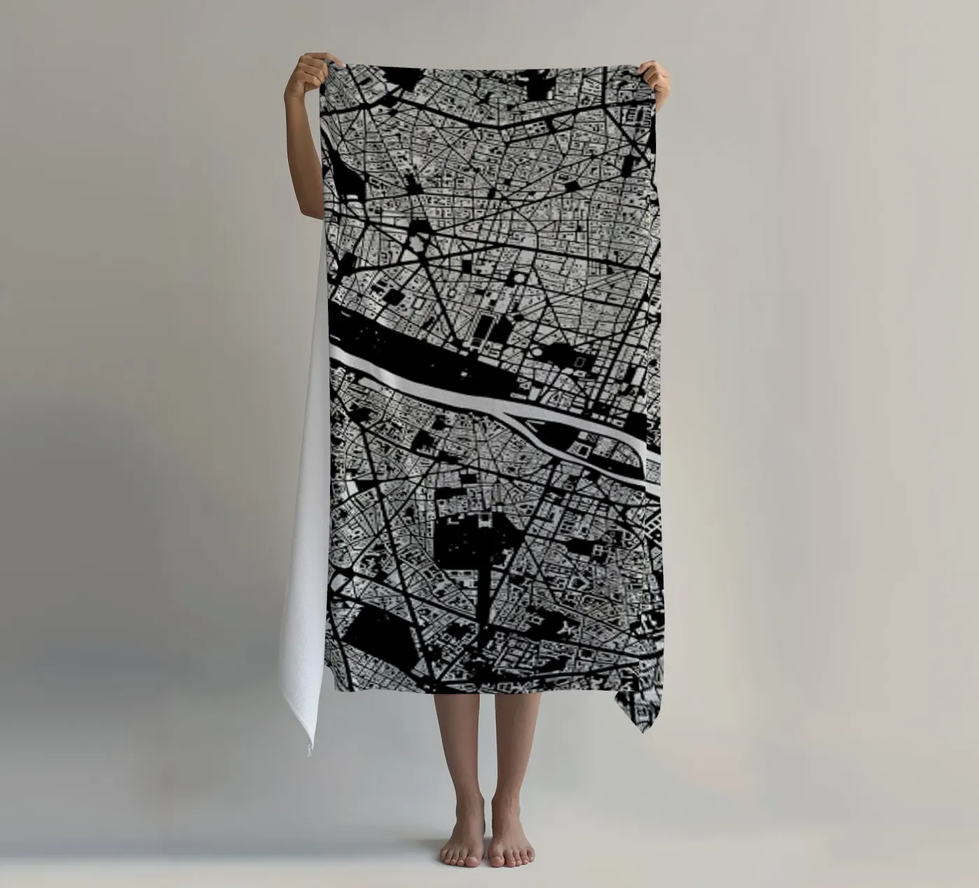 Paris Black telo mare da Urban Maps