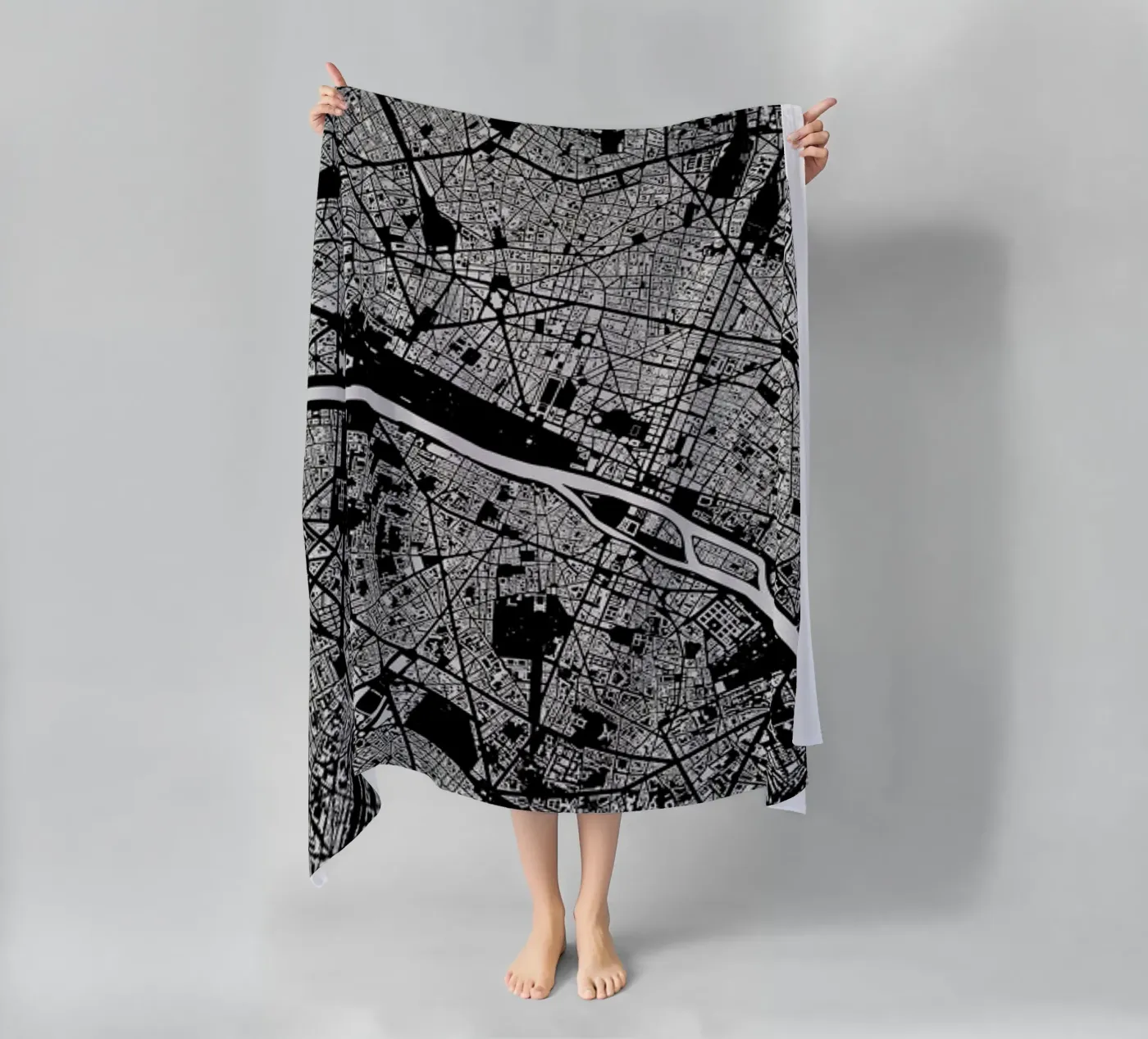 Paris Black telo mare da Urban Maps