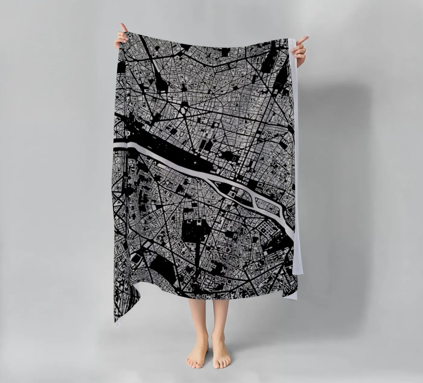 Paris Black telo mare da Urban Maps