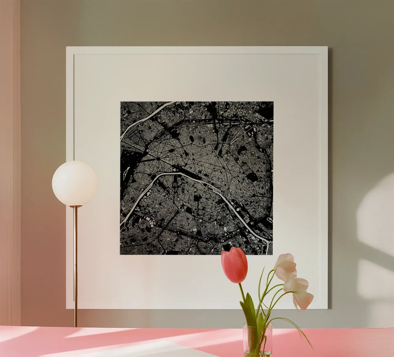Paris Black poster da Urban Maps