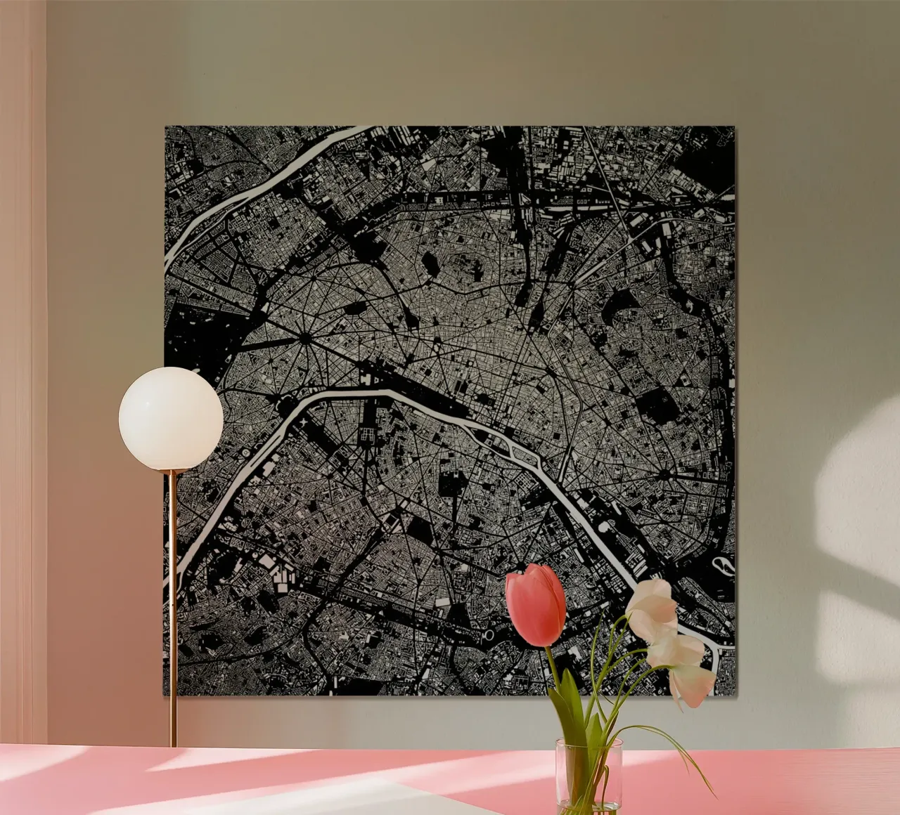 Paris Black poster da Urban Maps