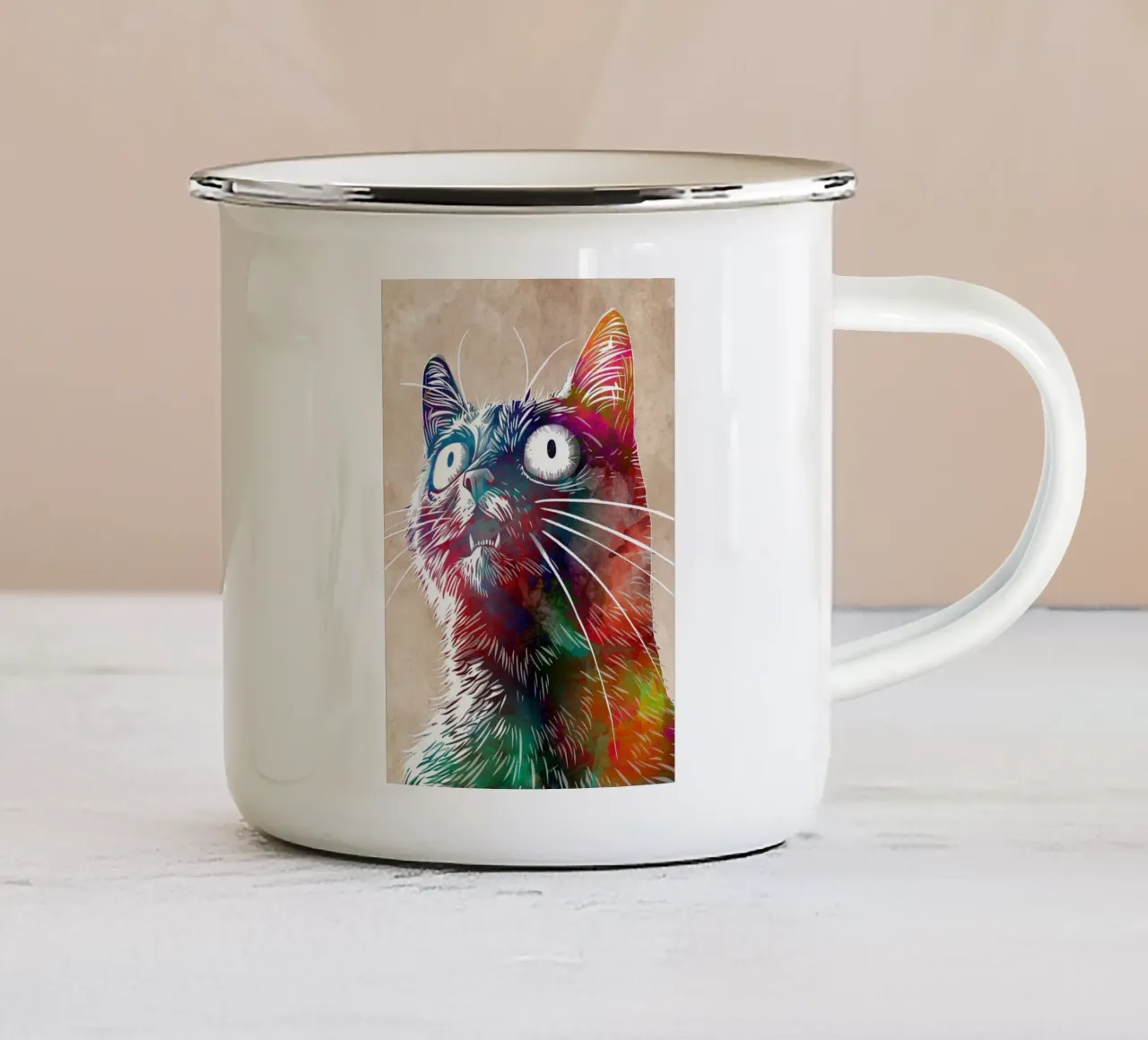 Miauuu gatti arte animale tazza in smalto da Justyna Jaszke JBJart