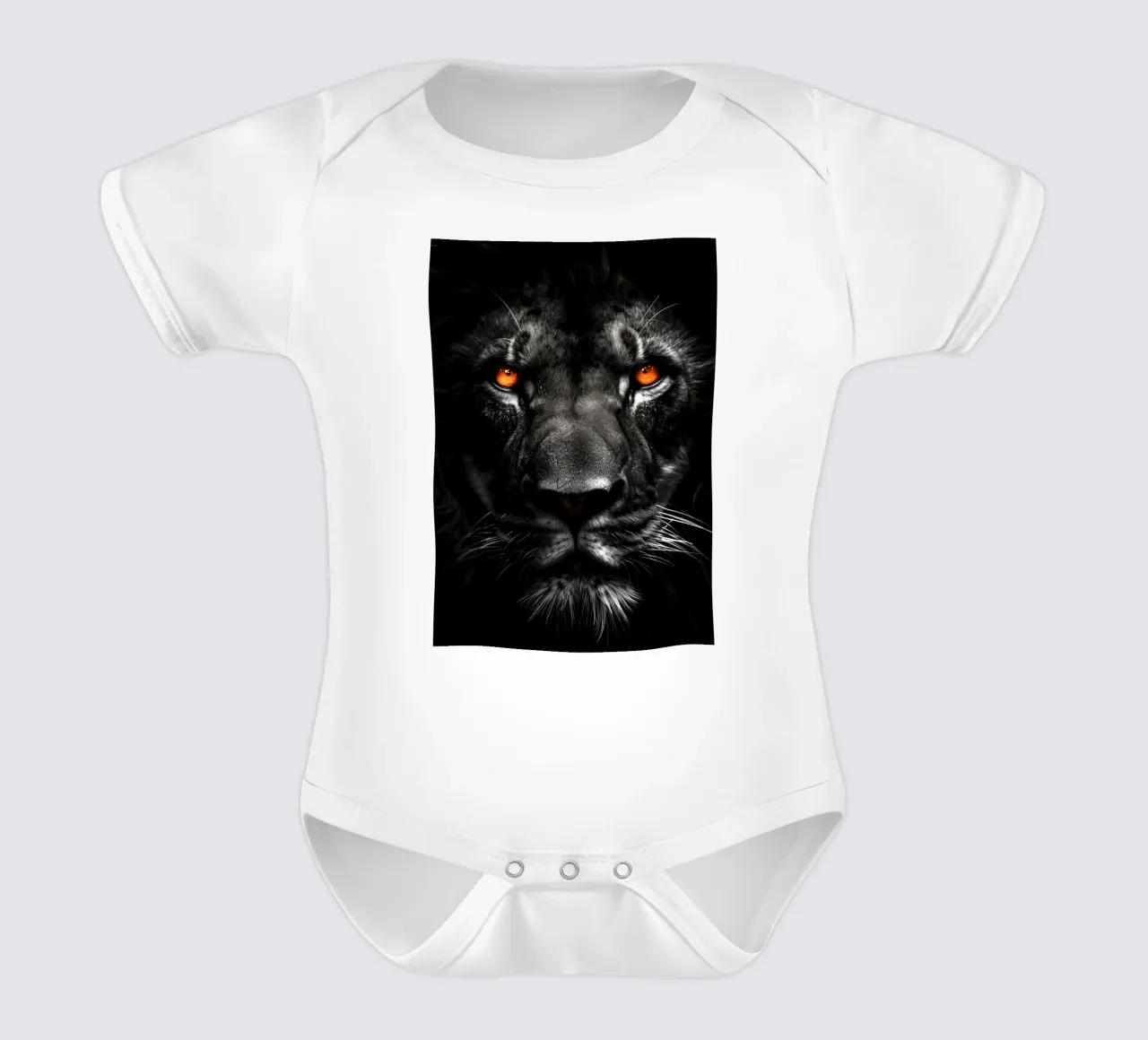 Lion animal art short-sleeve baby romper by Justyna Jaszke JBJart