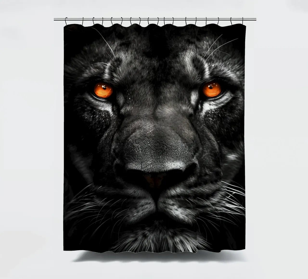 Lion animal art shower curtain by Justyna Jaszke JBJart