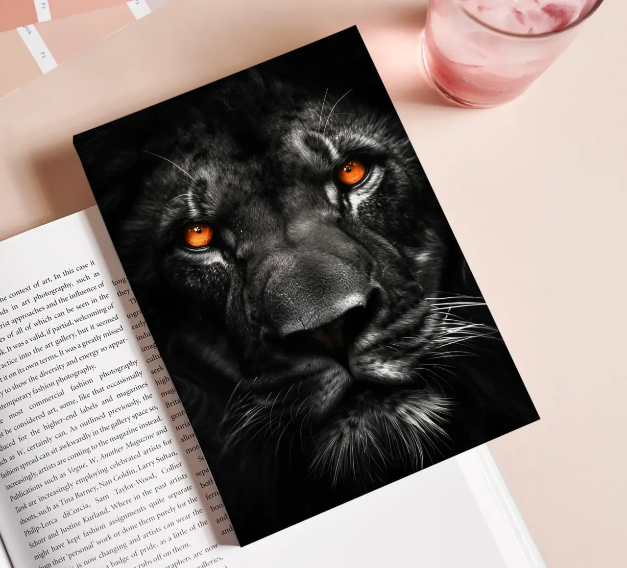 Leeuw dierenkunst notitieboek van Justyna Jaszke JBJart