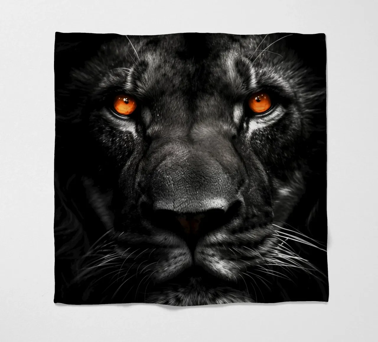 Lion animal art fleece blanket by Justyna Jaszke JBJart