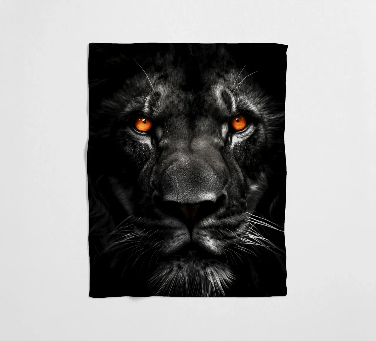 Lion animal art fleece blanket by Justyna Jaszke JBJart