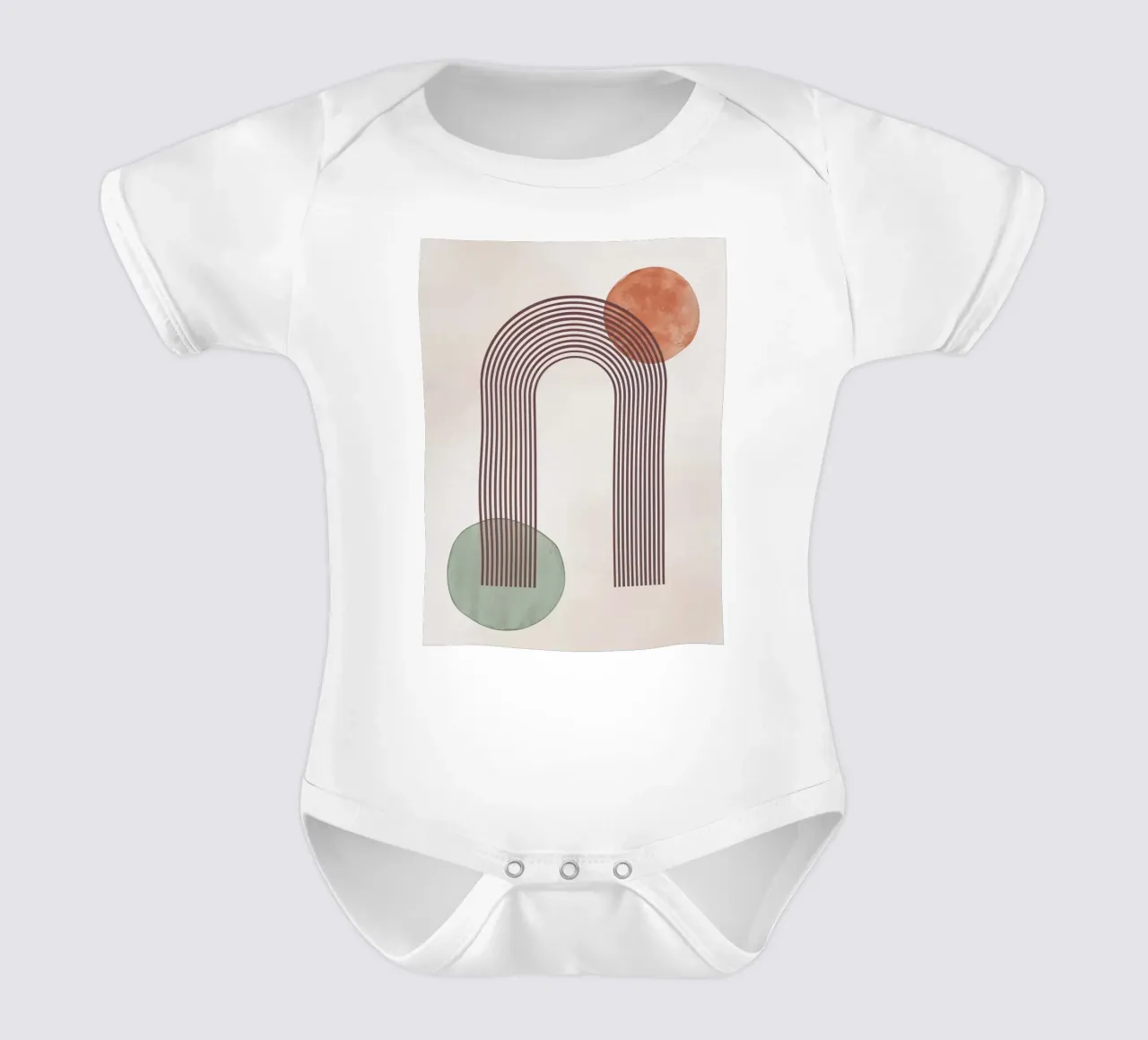 Impression moderne abstraite minimaliste du milieu du siècle body bébé de WijdevenPrints