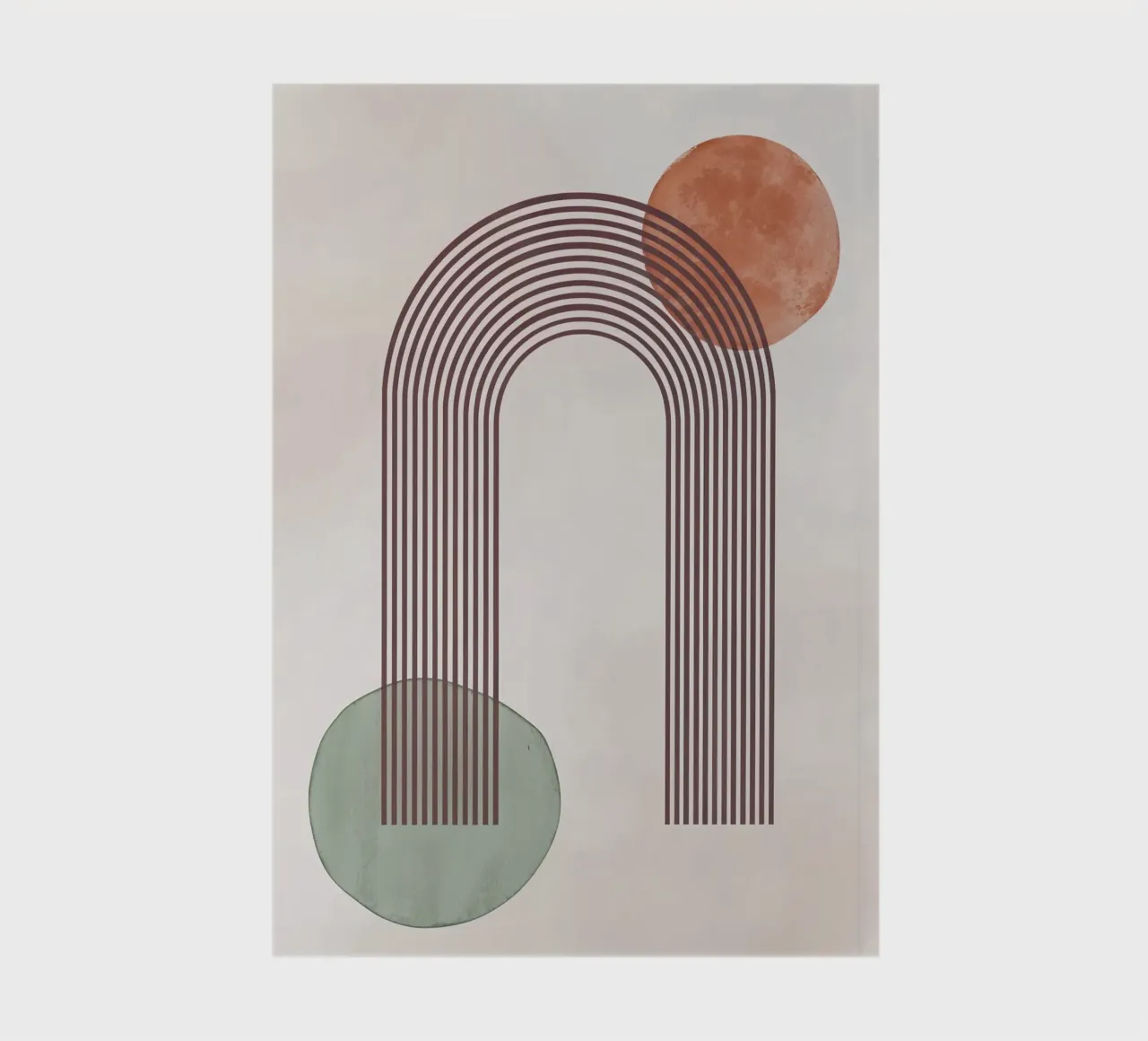 Earth tone mid century minimalistic abstract modern print notebook by WijdevenPrints