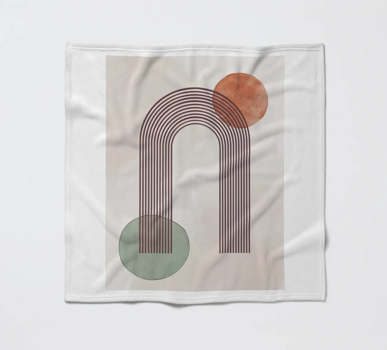 Earth tone mid century minimalistic abstract modern print fleece blanket by WijdevenPrints