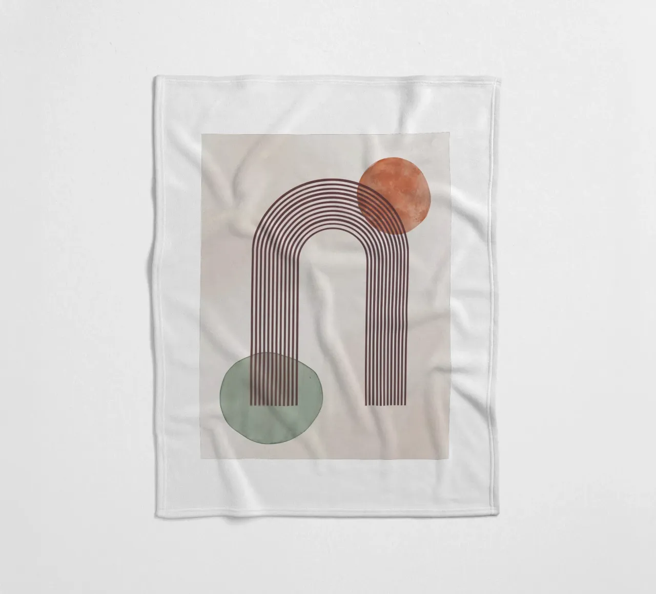 Earth tone mid century minimalistic abstract modern print fleece blanket by WijdevenPrints