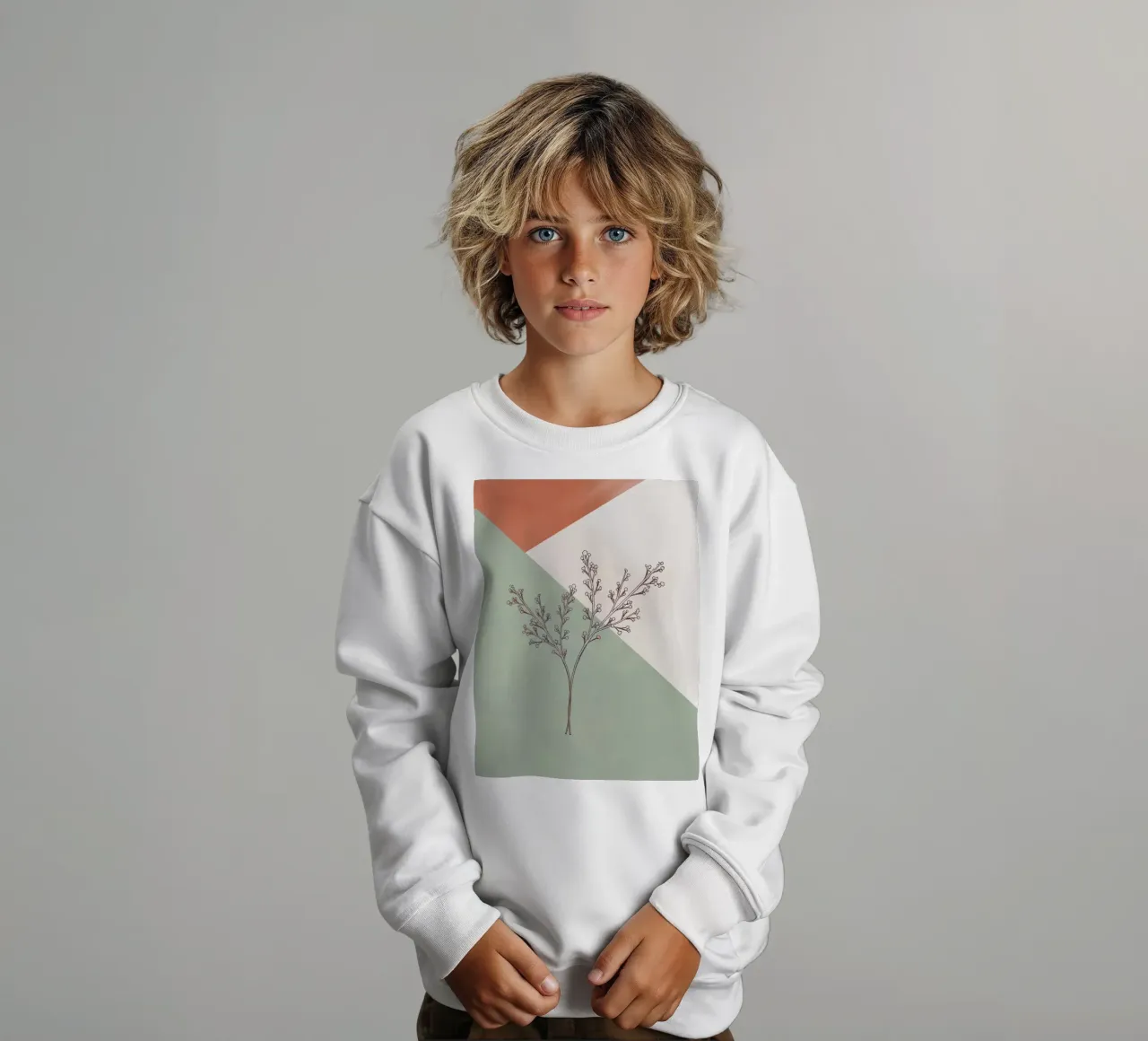 Tono tierra mediados de siglo minimalista abstracto moderno impresión sudadera para niño de WijdevenPrints