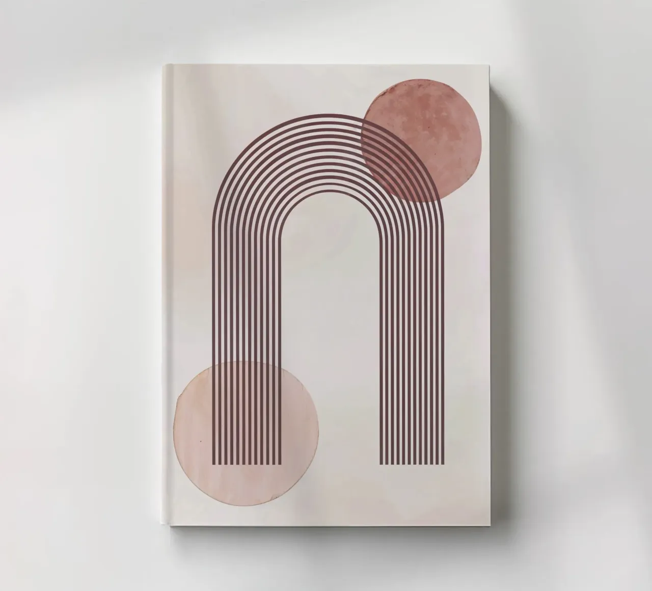 Neutral beige getönt Mitte des Jahrhunderts minimalistisch abstrakt modern Notizbuch von WijdevenPrints