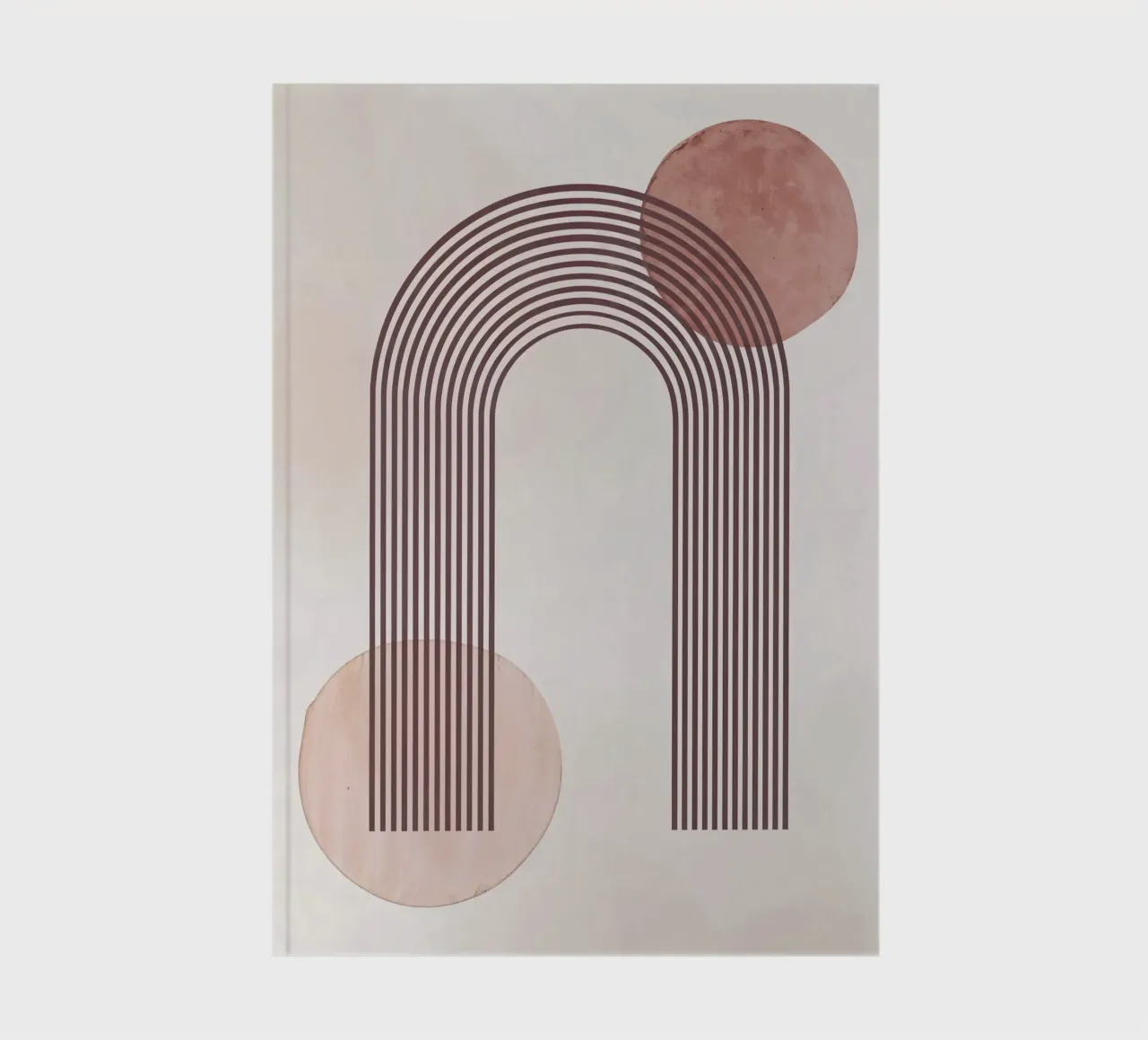 Neutral beige getönt Mitte des Jahrhunderts minimalistisch abstrakt modern Notizbuch von WijdevenPrints