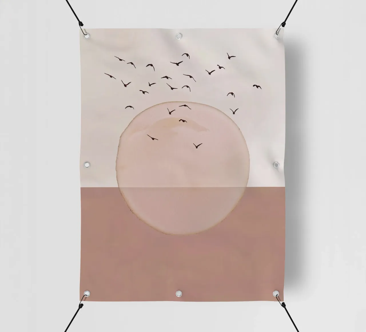 Neutral beige toned mid century minimalistic abstract modern pvc cover by WijdevenPrints