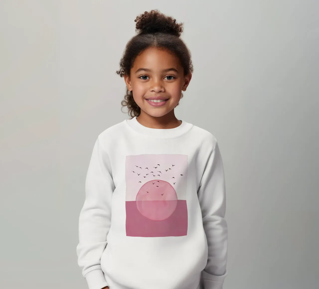 Rosa polveroso, stampa astratta moderna di metà secolo, minimalista, co felpa bambino da WijdevenPrints