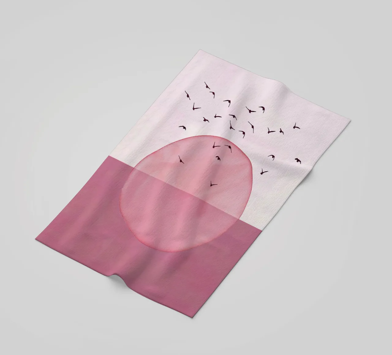 Rosa polveroso, stampa astratta moderna di metà secolo, minimalista, co telo mare da WijdevenPrints