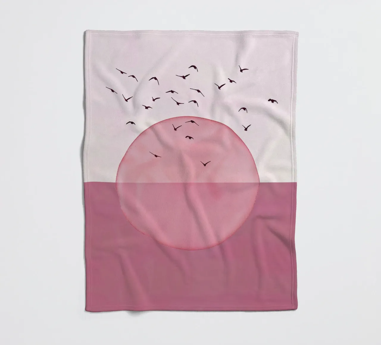 Dusty Pink mid century minimalistic abstract modern print co fleece blanket by WijdevenPrints