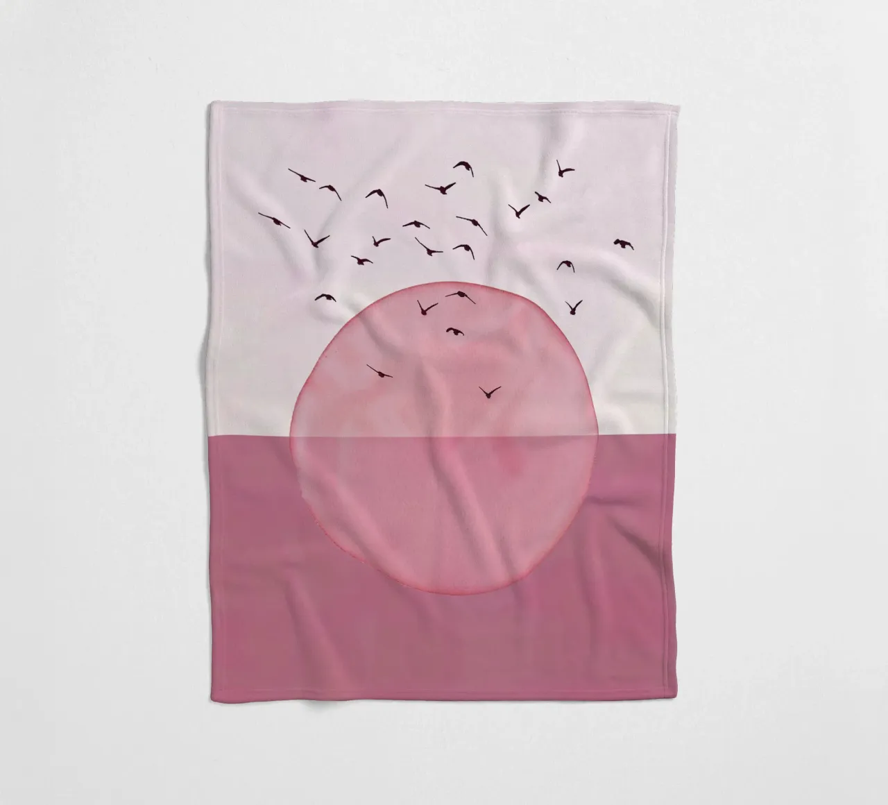 Dusty Pink mid century minimalistic abstract modern print co fleece blanket by WijdevenPrints