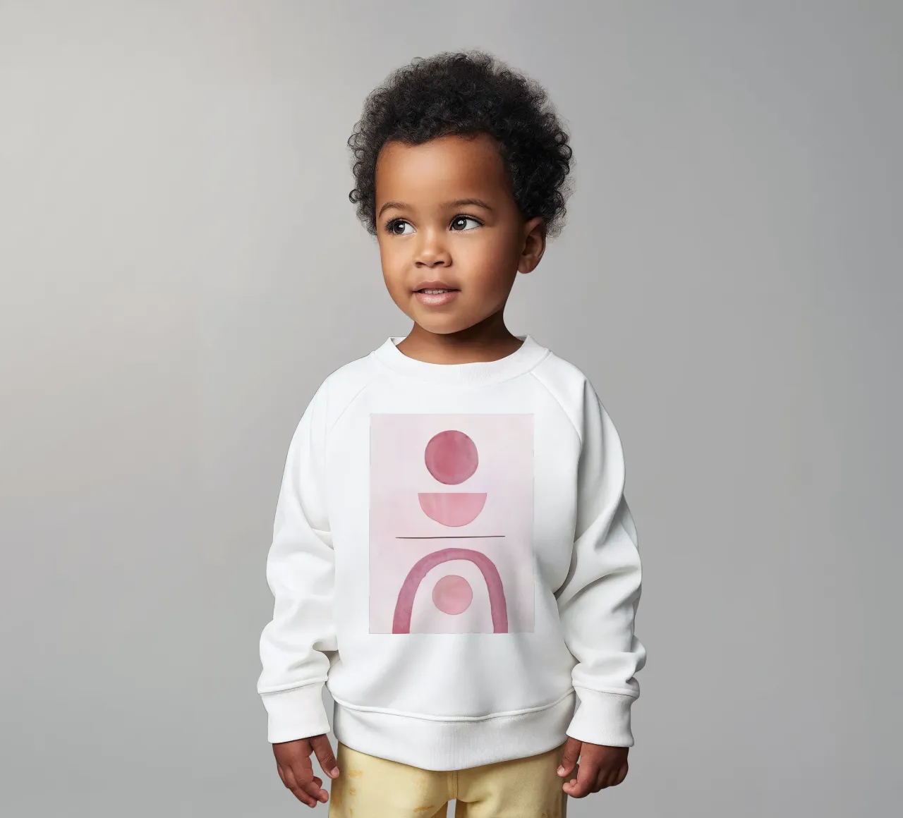 Dusty Pink mid century minimalistic abstract modern print co sudadera de bebé de WijdevenPrints
