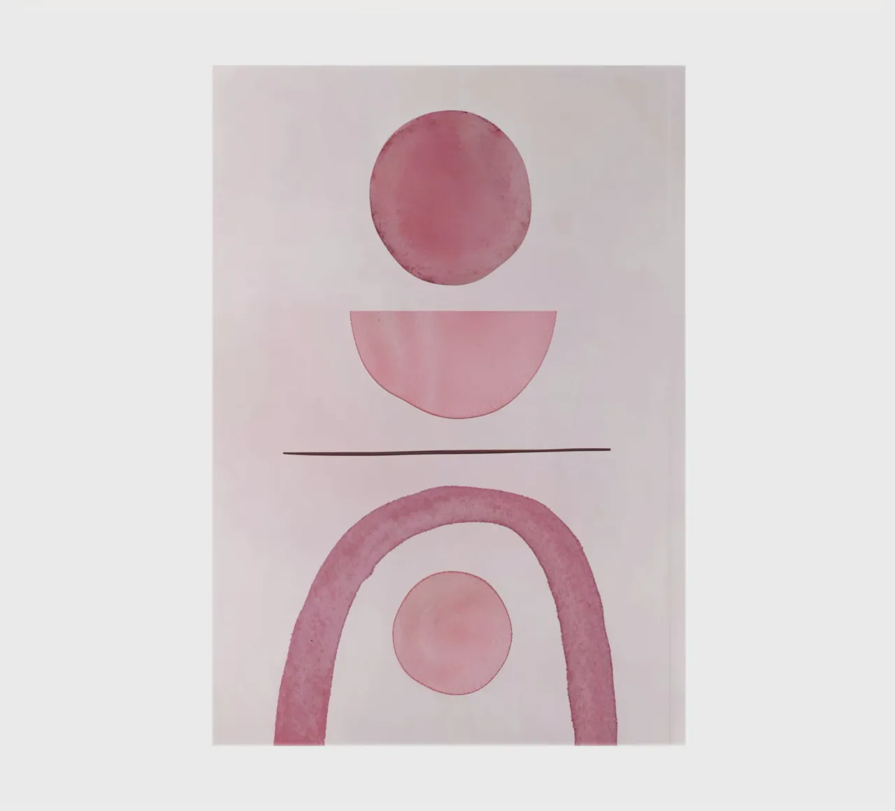Dusty Pink mid century minimalistic abstract modern print co notebook by WijdevenPrints