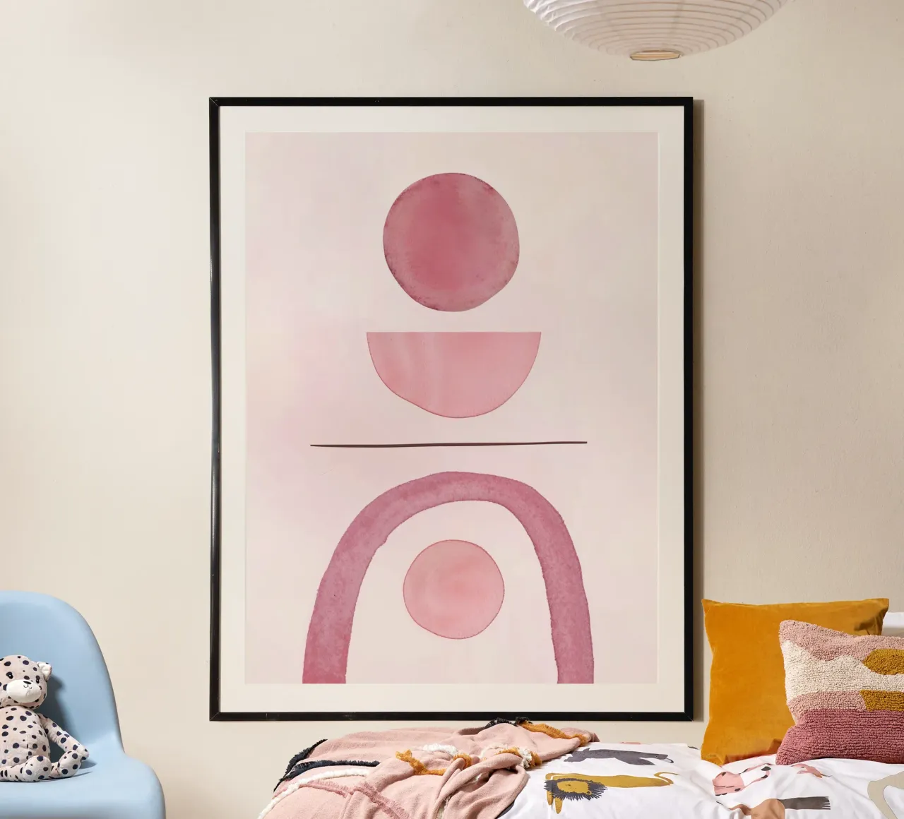 Dusty Pink mid century minimalistic abstract modern print co hahnemühle de WijdevenPrints